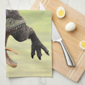 Grappige Aucasaurus Brullende Prehistorische Dino Theedoek (Quarter Fold)