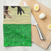 Grappige Aucasaurus Brullende Prehistorische Dino Theedoek (Quarter Fold)
