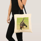 Grappige Aucasaurus Brullende Prehistorische Dino Tote Bag (Voorkant (product))