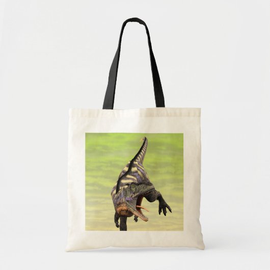 Grappige Aucasaurus Brullende Prehistorische Dino Tote Bag (Voorkant)