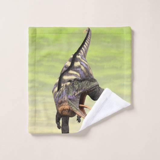 Grappige Aucasaurus Brullende Prehistorische Dino Washandje (Wasdoekje)