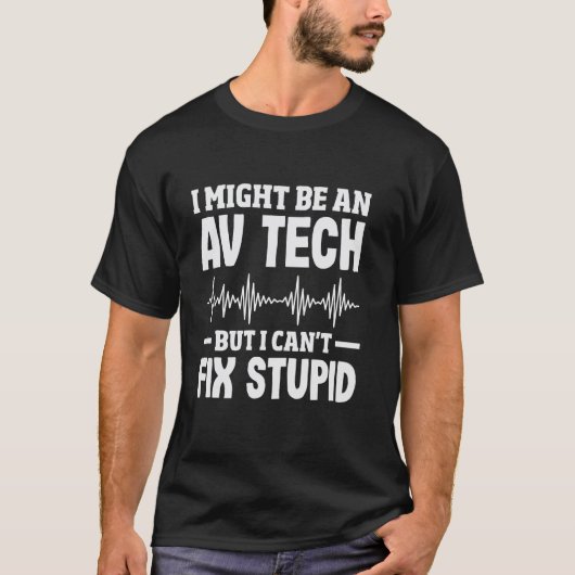 Grappige Audio Visueel Technicus Lost Problemen AV T-shirt (Voorkant)