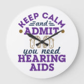 Grappige Audiologie Houd kalm Geef toe behoefte ge Grote Klok (Voorkant)