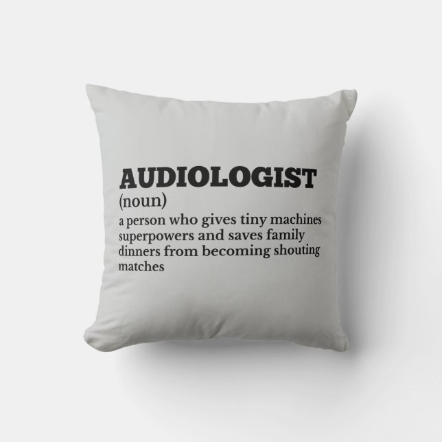 Grappige audiologische definitie kussen (Voorkant)
