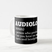 Grappige audioloog definitie koffiemok (Voorkant links)