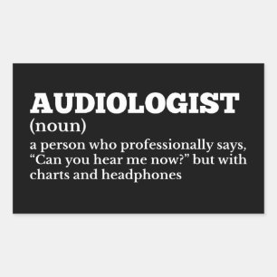 Grappige audioloog definitie rechthoekige sticker