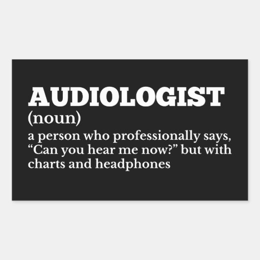 Grappige audioloog definitie rechthoekige sticker (Voorkant)
