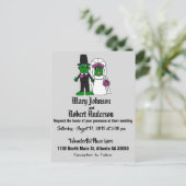 Grappige augurk bruid en bruidegom bruiloft uitnod uitnodiging briefkaart (Staand voorkant)