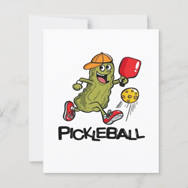 Grappige Augurk die Pickleball Speelt  (Voorkant)