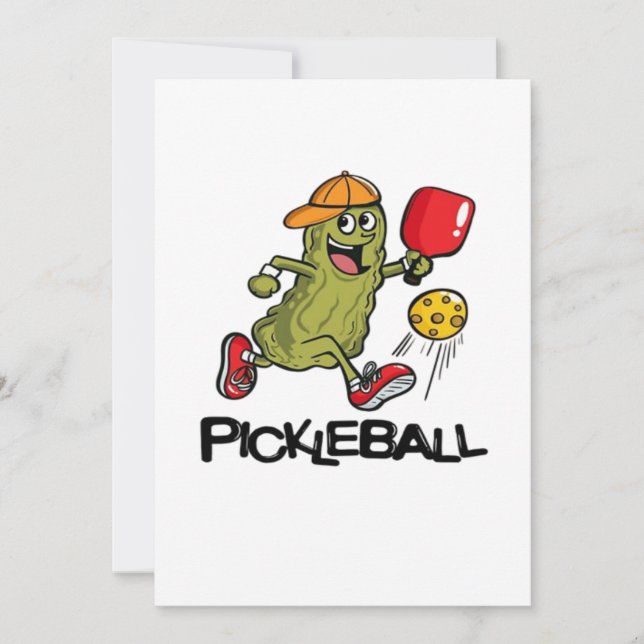 Grappige Augurk die Pickleball Speelt  (Voorkant)