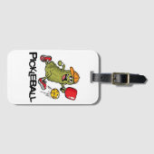 Grappige Augurk die Pickleball Speelt Bagagelabel (Voorkant (horizontaal))