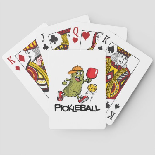 Grappige Augurk die Pickleball Speelt Pokerkaarten (Achterkant)
