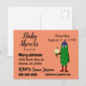 Grappige augurk eten Ice Cream Baby shower Uitnodiging Briefkaart (Voorkant / Achterkant)