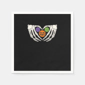 Grappige augurk Halloween Skelet Handen Hart Pompo Servet (Voorkant)