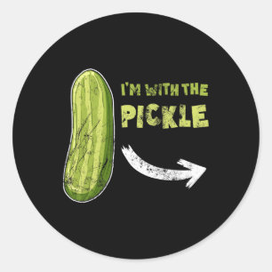 Grappige augurk ik ben met de augurk 'matching hal ronde sticker