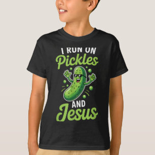 Grappige Augurk Komkommer Ik Loop Op Augurken En J T-shirt