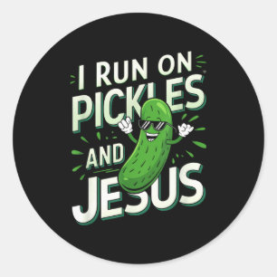 Grappige Augurk Komkommer Ik Ren Op Augurken En Je Ronde Sticker