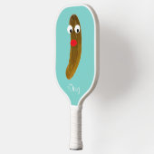 Grappige augurk man groen Blauwgroen pickleball pe Pickleball Paddle (Links)