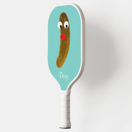 Grappige augurk man groen Blauwgroen pickleball pe Pickleball Paddle (Links)