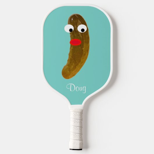 Grappige augurk man groen Blauwgroen pickleball pe Pickleball Paddle (Achterkant)