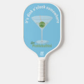 Grappige augurk Martini Dink O'Clock - Blauw Pickleball Paddle (Achterkant)