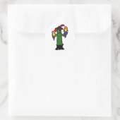 Grappige augurk piraat met papegaaien ronde sticker (Tas)