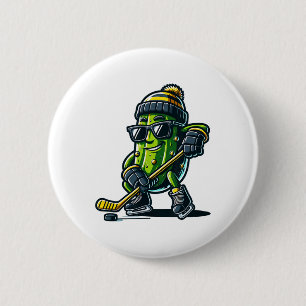Grappige Augurk Schaatsen Hockey Sporthumor En Win Ronde Button 5,7 Cm