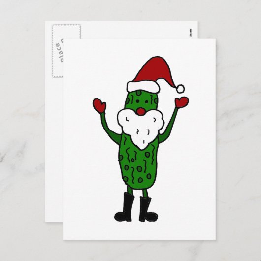 Grappige augurk sinterklaas kerst ontwerp feestdagenkaart (Voorkant / Achterkant)