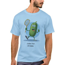 Grappige Augurk Speelt Pickleball Aangepaste Tekst