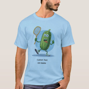 Grappige Augurk Speelt Pickleball Aangepaste Tekst T-shirt