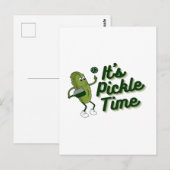 Grappige Augurk Speelt Pickleball Briefkaart (Voorkant / Achterkant)
