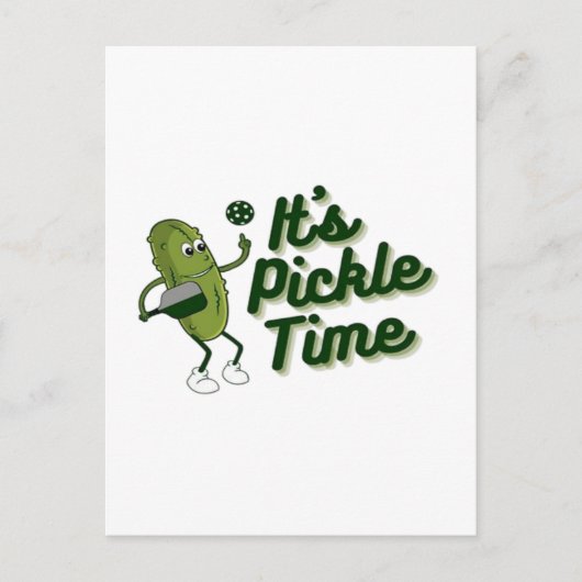 Grappige Augurk Speelt Pickleball Briefkaart (Voorkant)