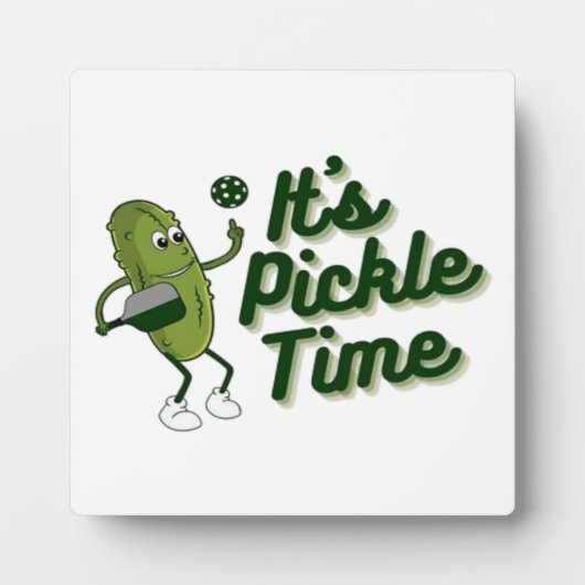 Grappige Augurk Speelt Pickleball Fotoplaat (Voorkant)