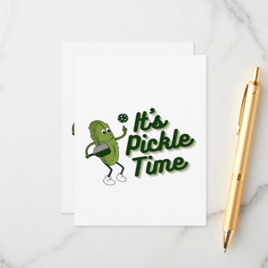 Grappige Augurk Speelt Pickleball  Informatiekaartje (Voorkant / Achterkant in situ)