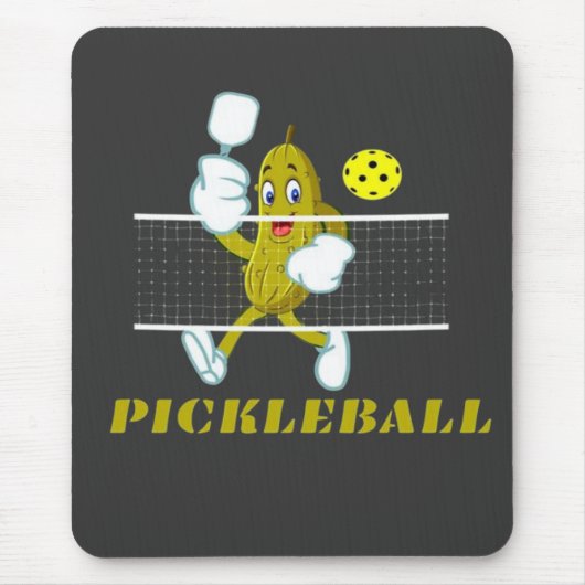 Grappige Augurk Speelt Pickleball  Muismat (Voorkant)