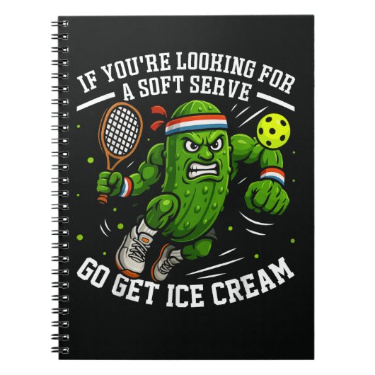 Grappige Augurk Speelt Pickleball Notitieboek (Voorkant)