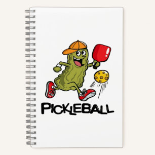 Grappige Augurk Speelt Pickleball Notitieboek