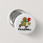 Grappige Augurk Speelt Pickleball Ronde Button 3,2 Cm (Voorkant /achterkant)
