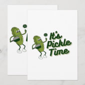 Grappige Augurk Speelt Pickleball Save The Date (Voorkant / Achterkant)