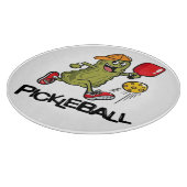 Grappige Augurk Speelt Pickleball Snijplank (Hoek)
