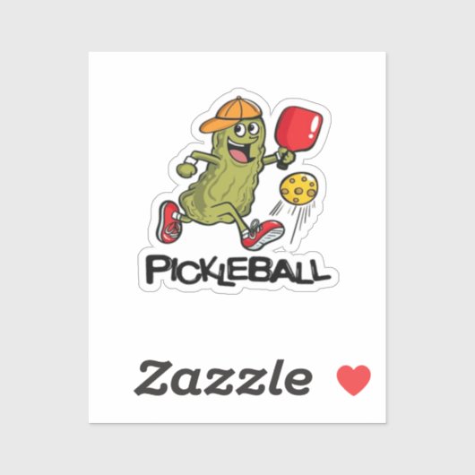 Grappige Augurk Speelt Pickleball  Sticker (Vel)