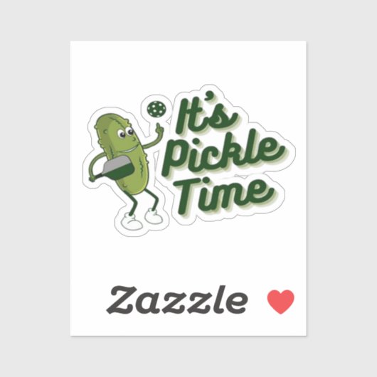 Grappige Augurk Speelt Pickleball Sticker (Vel)