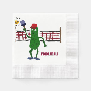 Grappige augurk spelen Pickleball Art Design Servet