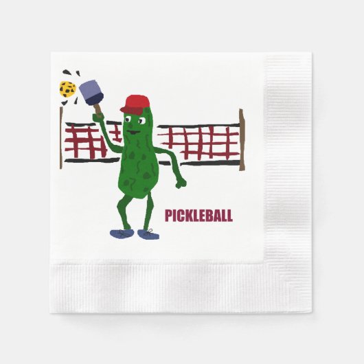 Grappige augurk spelen Pickleball Art Design Servet (Voorkant)