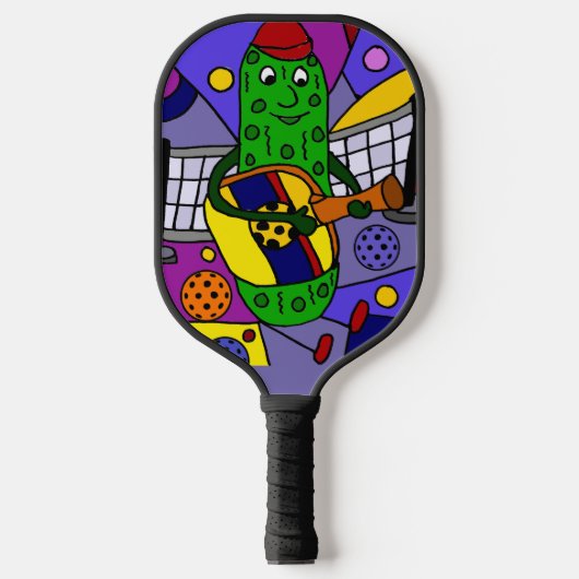 Grappige augurk spelen pickleball paddle gitaar (Voorkant)