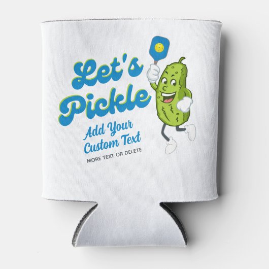 Grappige augurk spelen pickleball verjaardagsfeest blikjeskoeler (Voorkant)