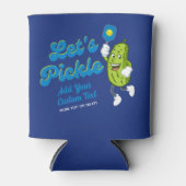 Grappige augurk spelen pickleball verjaardagsfeest blikjeskoeler (Voorkant)