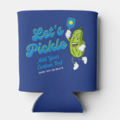 Grappige augurk spelen pickleball verjaardagsfeest blikjeskoeler (Achterkant)