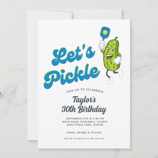 Grappige augurk spelen pickleball verjaardagsfeest kaart (Voorkant)