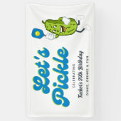 Grappige augurk spelen pickleball verjaardagsfeest spandoek (Verticaal)